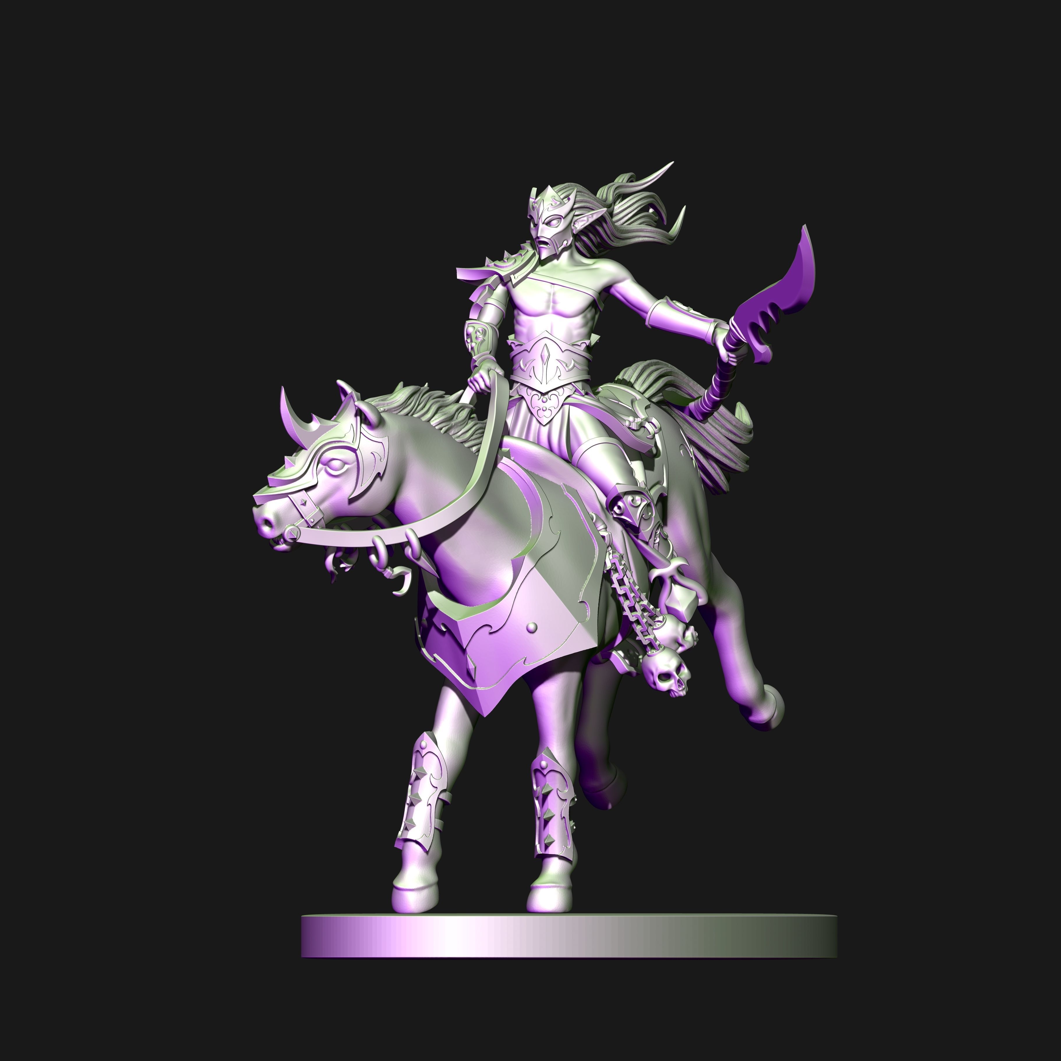 Dark elves Dread Acolytes unit  3D print model_15