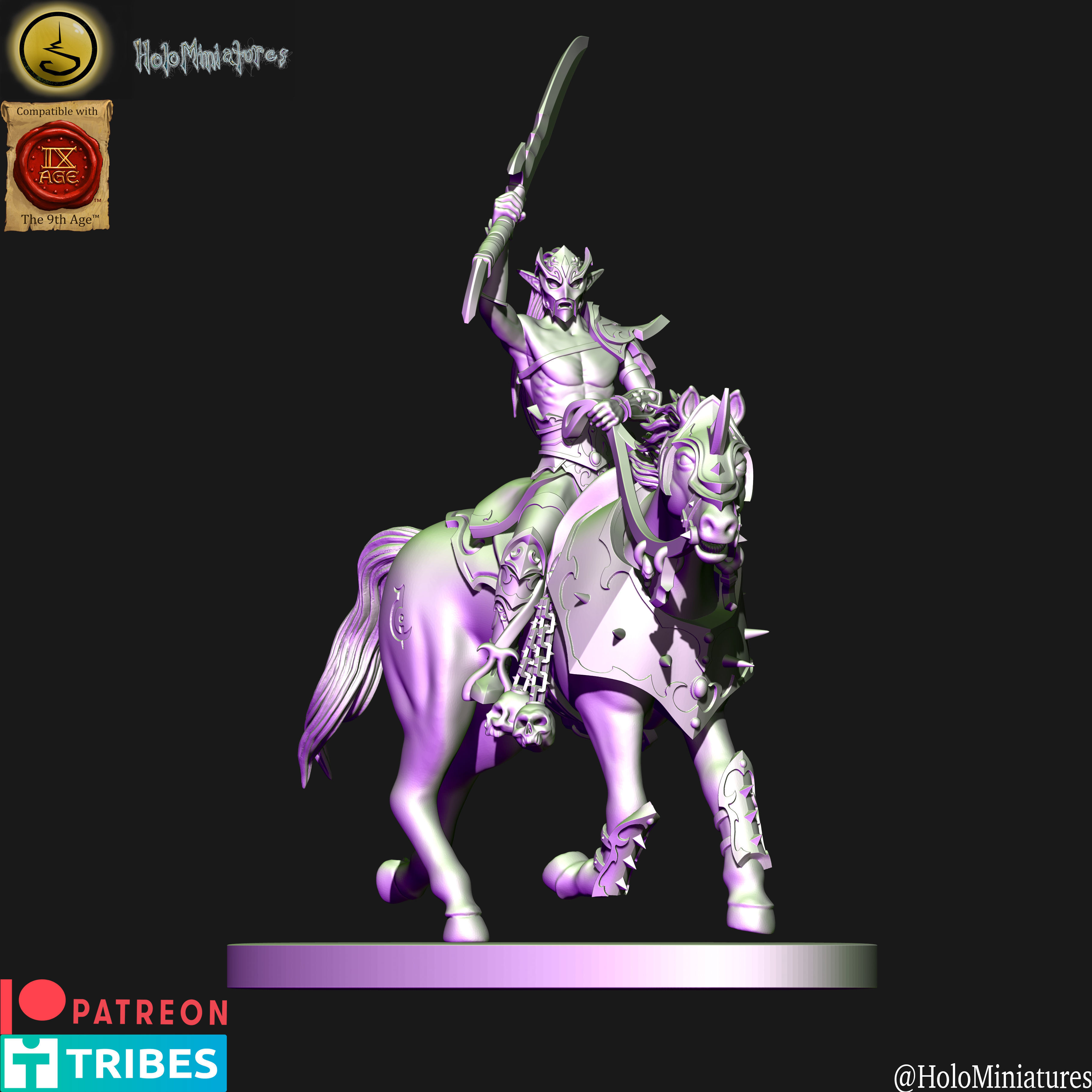 Dark elves Dread Acolytes unit  3D print model_18