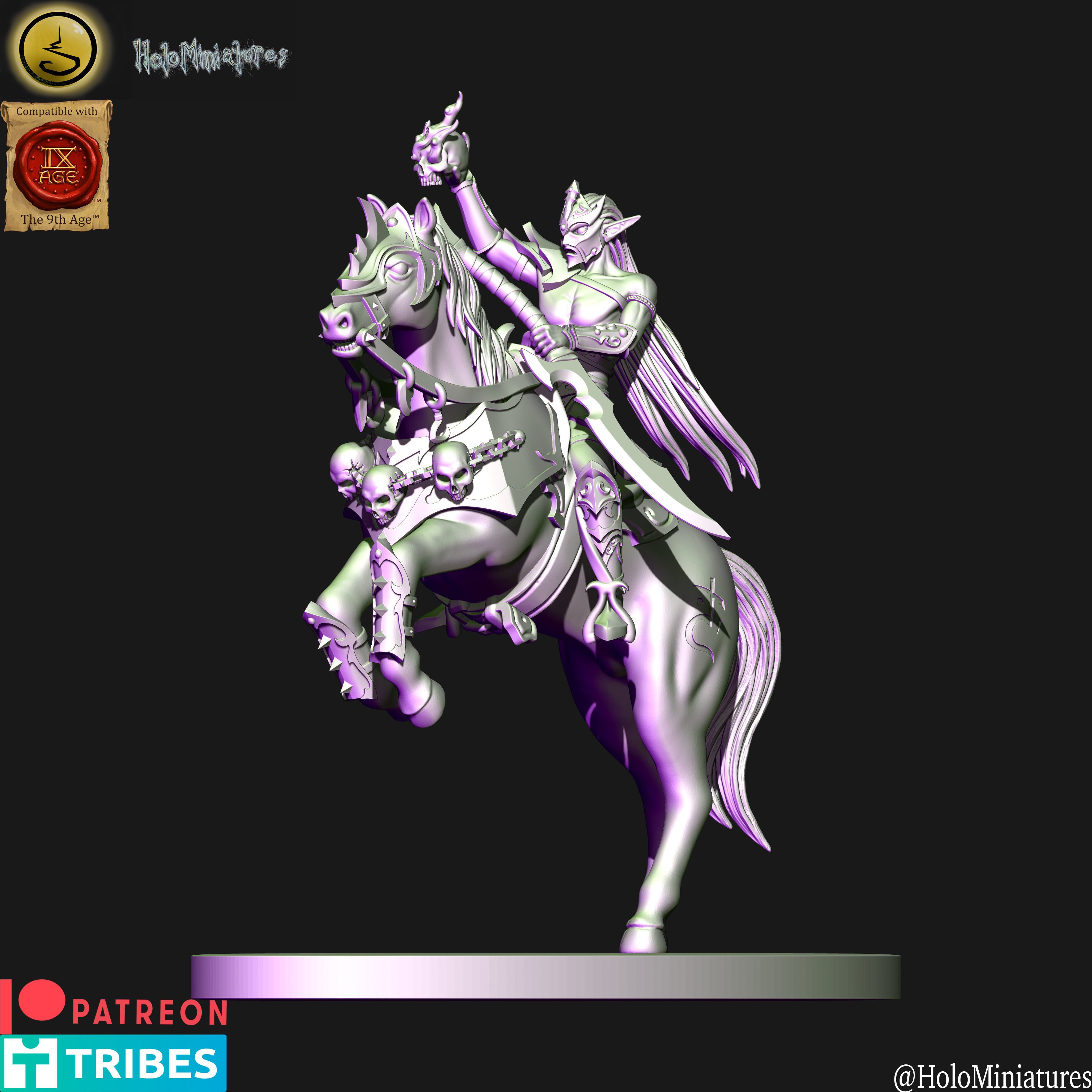 Dark elves Dread Acolytes unit  3D print model_4