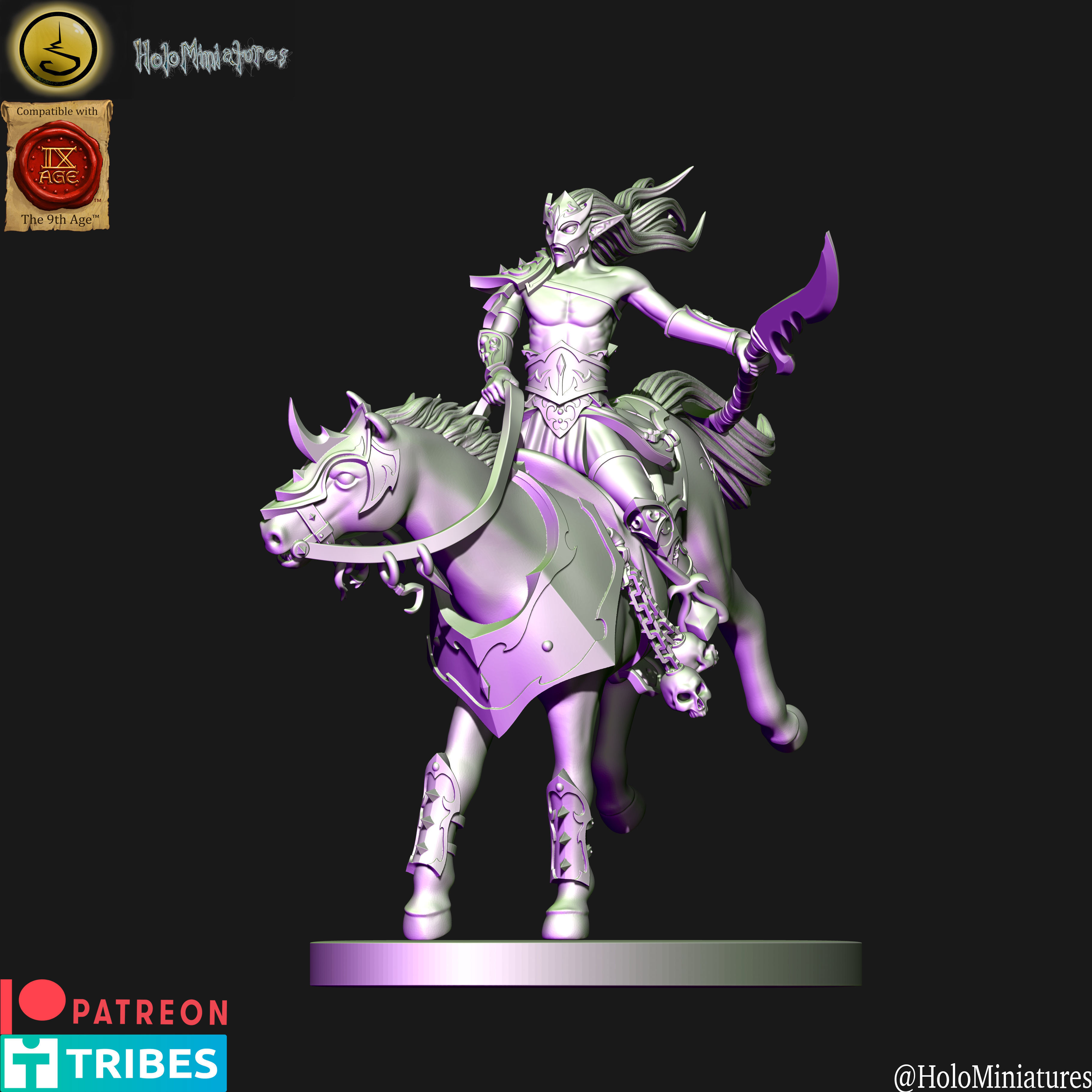 Dark elves Dread Acolytes unit  3D print model_14