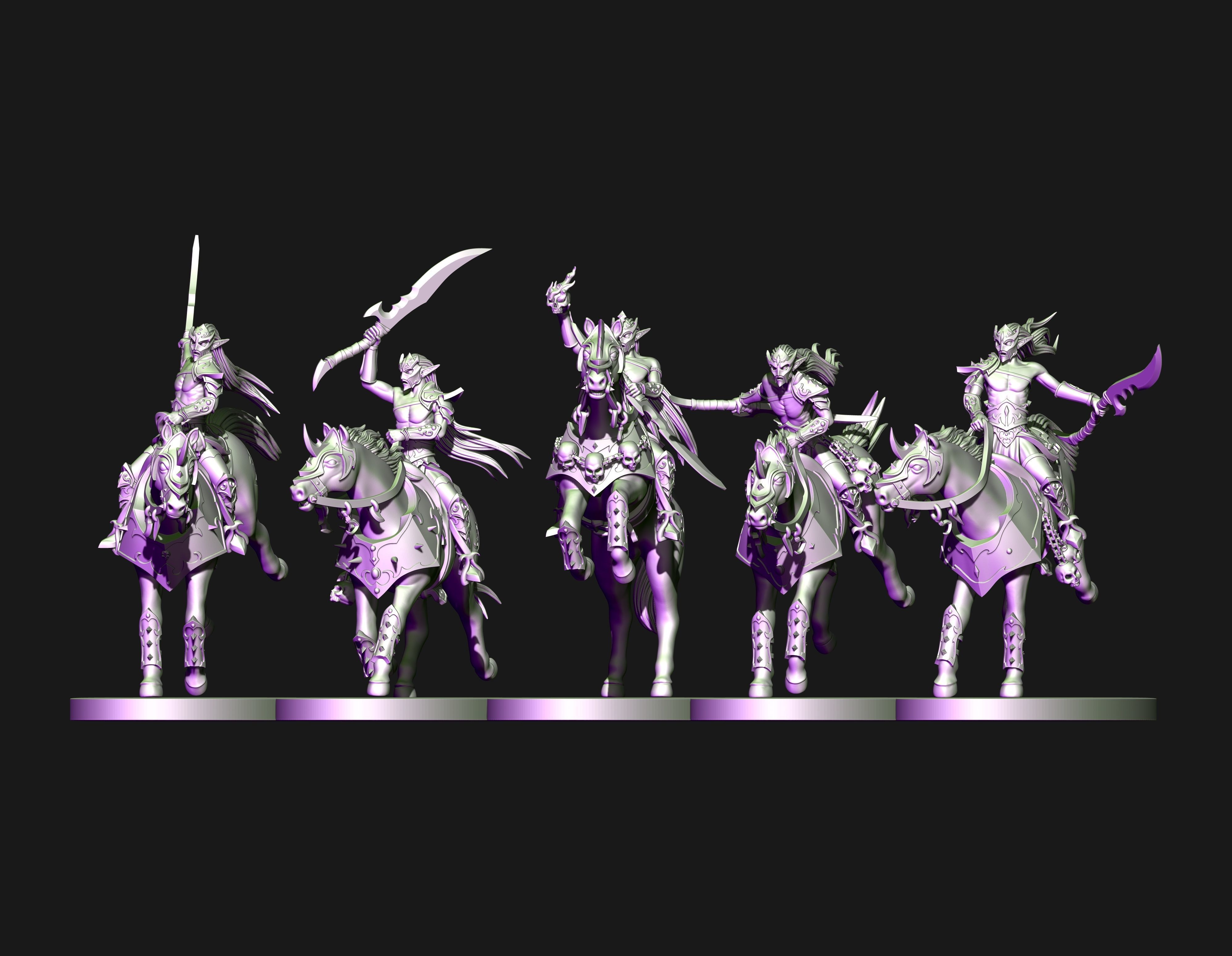 Dark elves Dread Acolytes unit  3D print model_3