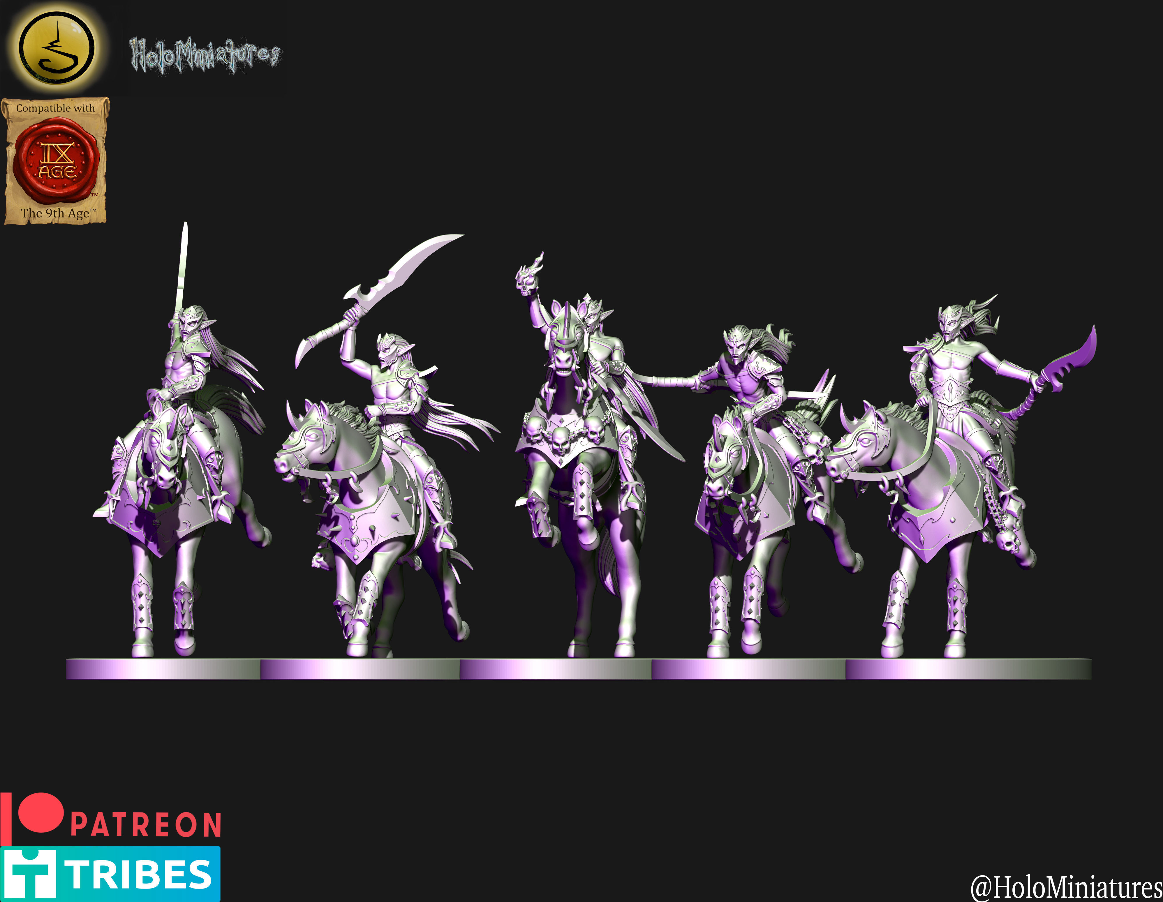 Dark elves Dread Acolytes unit  3D print model_2