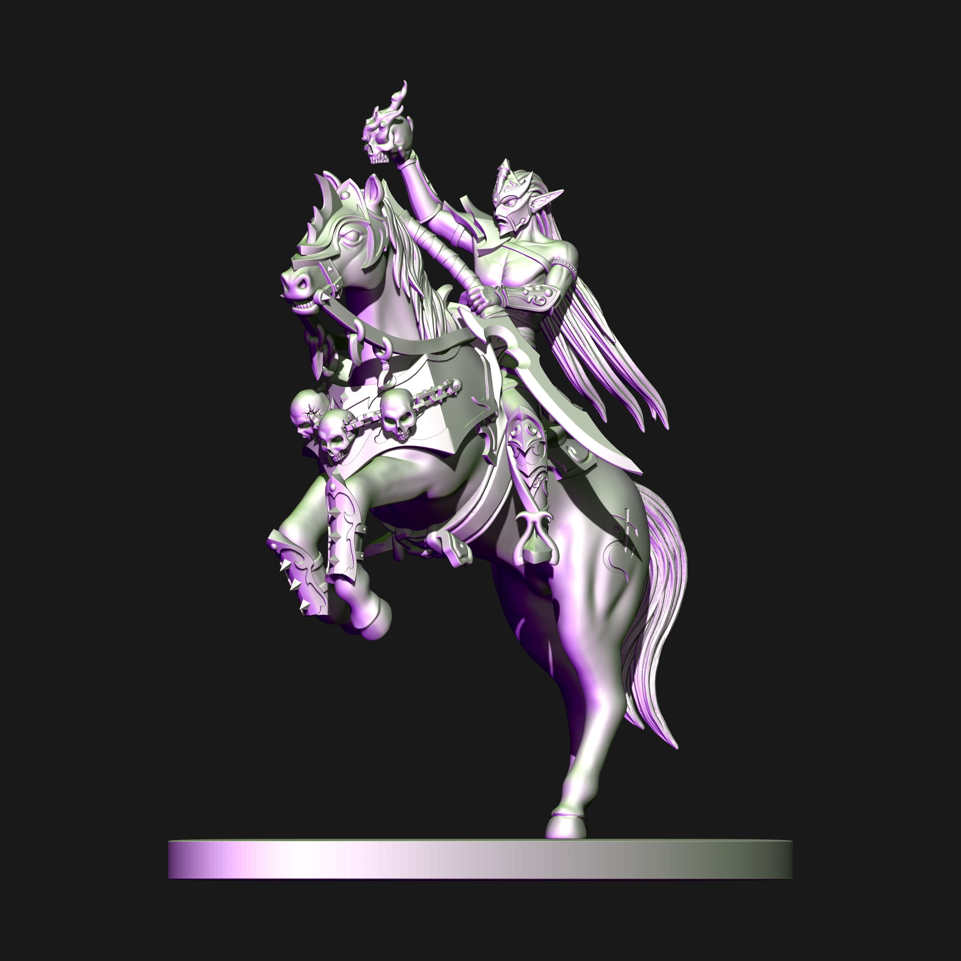 Dark elves Dread Acolytes unit  3D print model_5