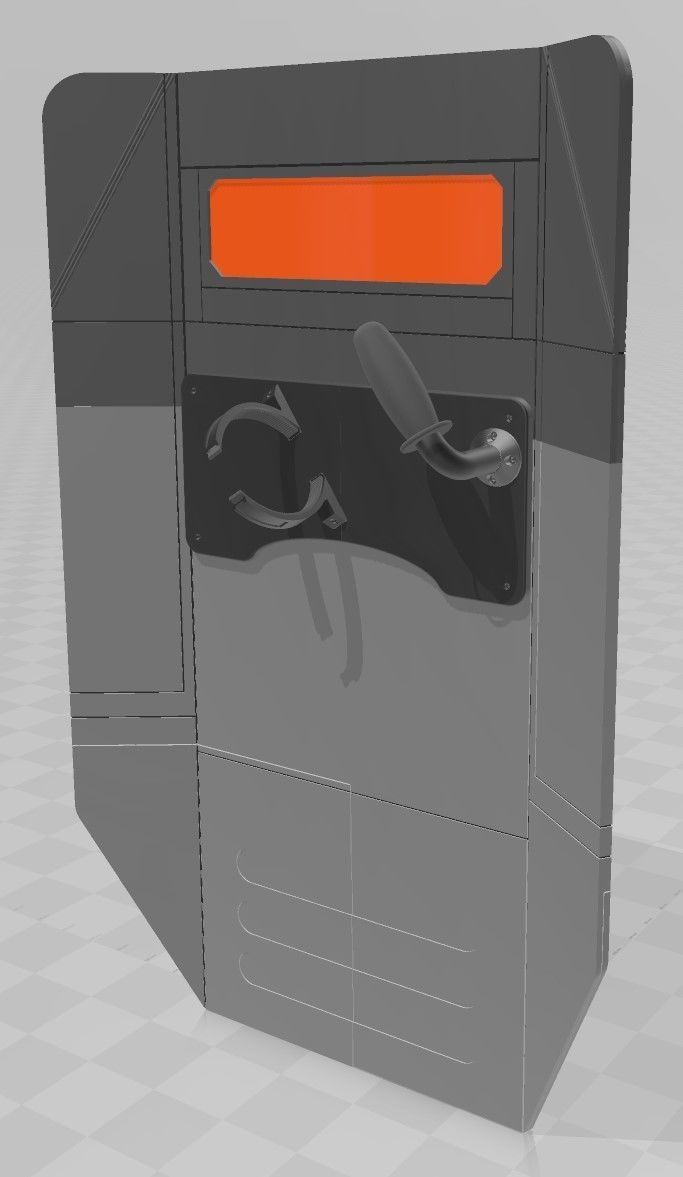 Star Wars Jedi Fallen Order Scout Staff and Shield 3D print model_1