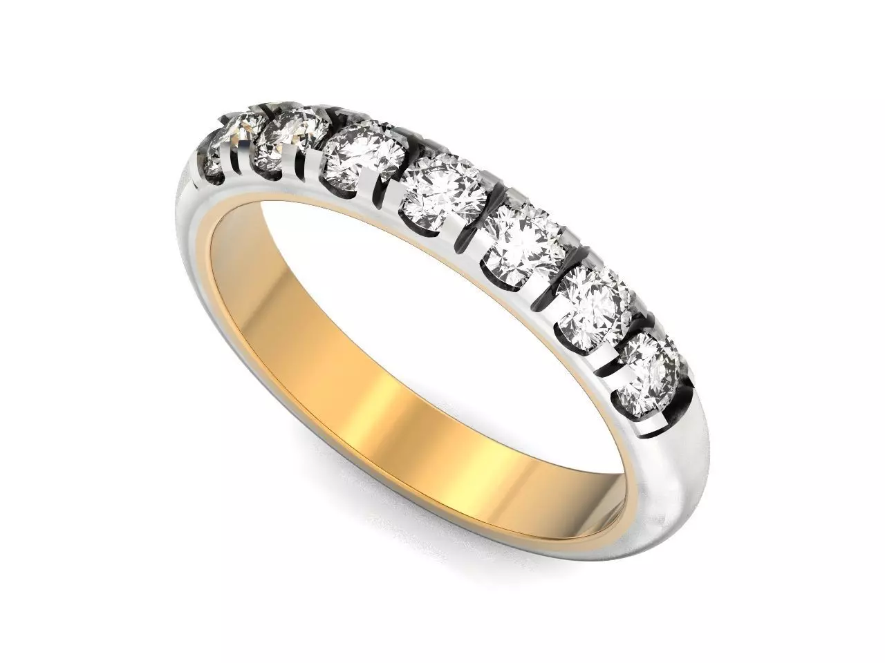 7 diamonds half eternity ring 1226 3D print model