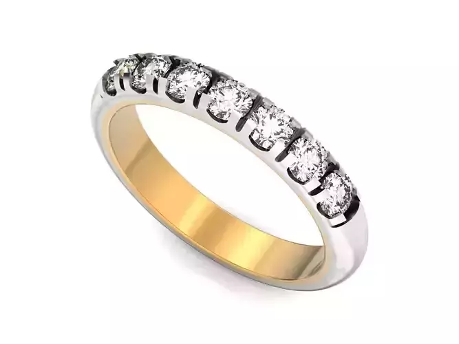 7 diamonds half eternity ring 1226 3D print model