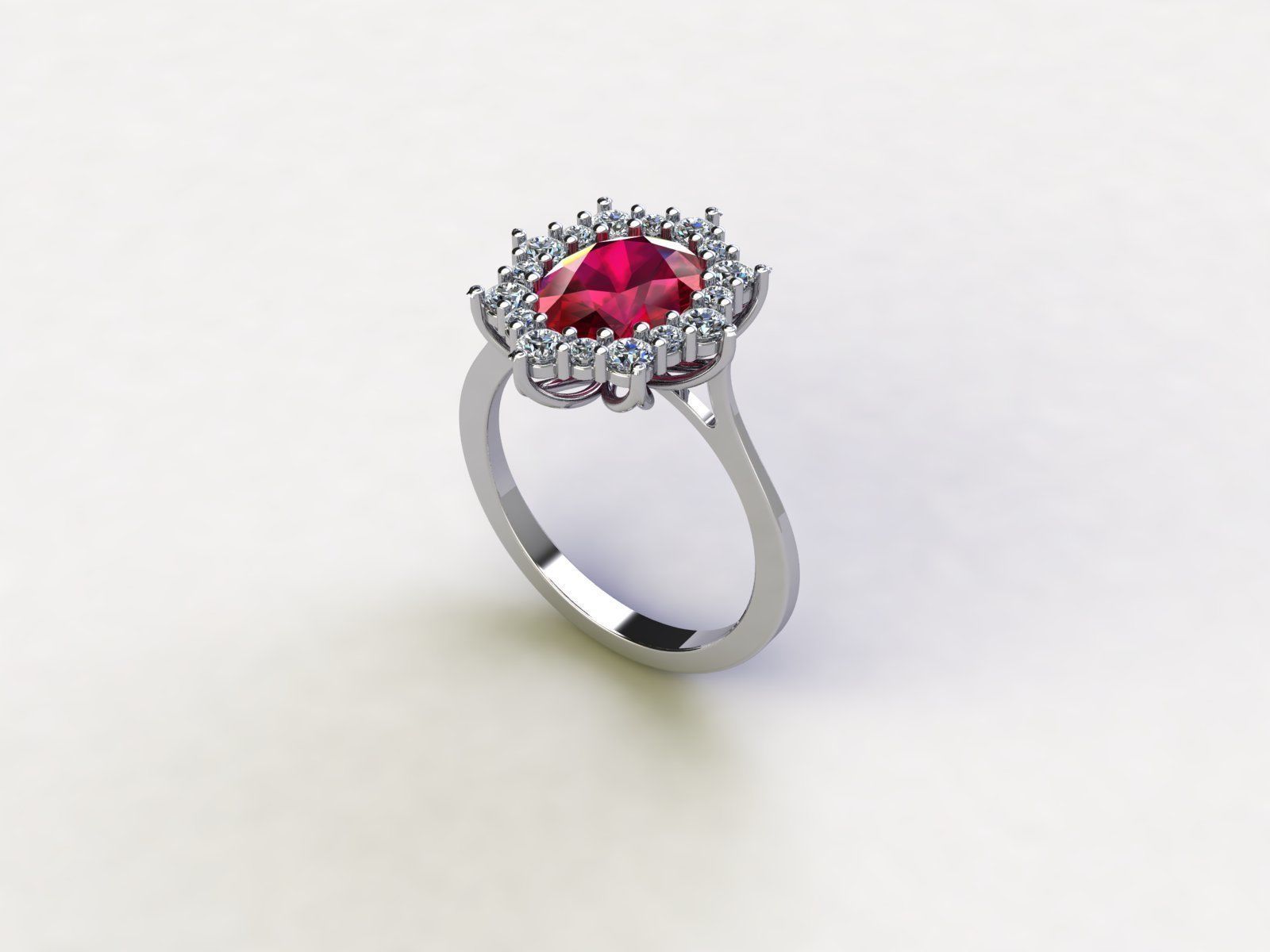 Flower ring 3D print model_1