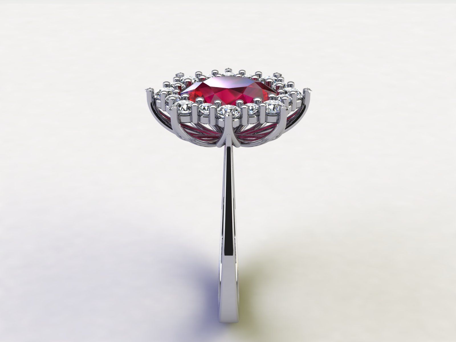 Flower ring 3D print model_2