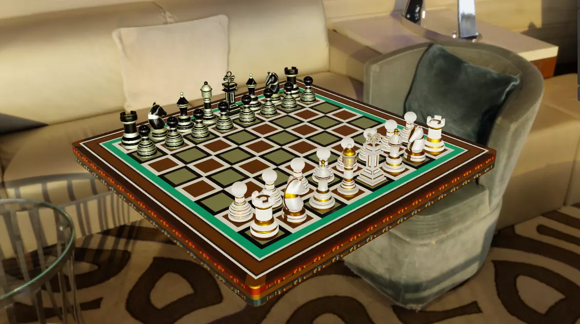 3D Pharonic Chess Set 3D model