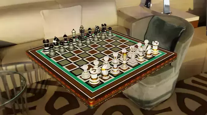 3D Pharonic Chess Set
