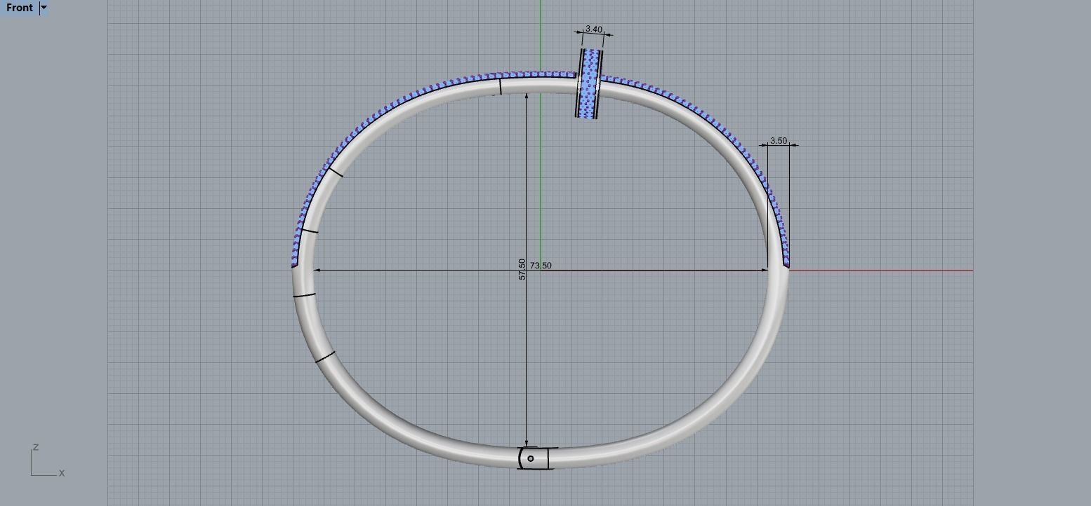 Juste un clou Bracelet 21 Size Full Diamonds N210 3D print model_6