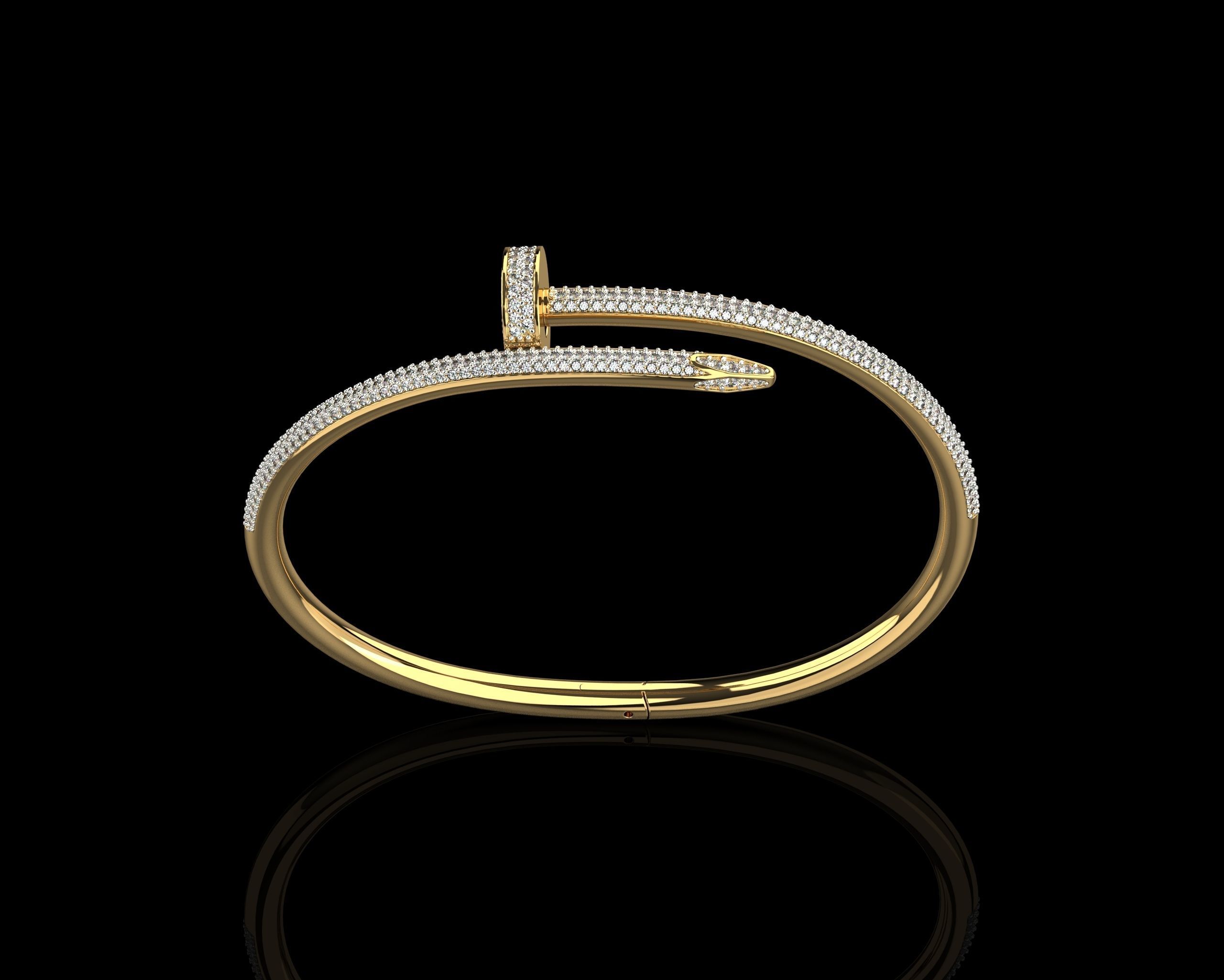 Juste un clou Bracelet 21 Size Full Diamonds N210 3D print model_29