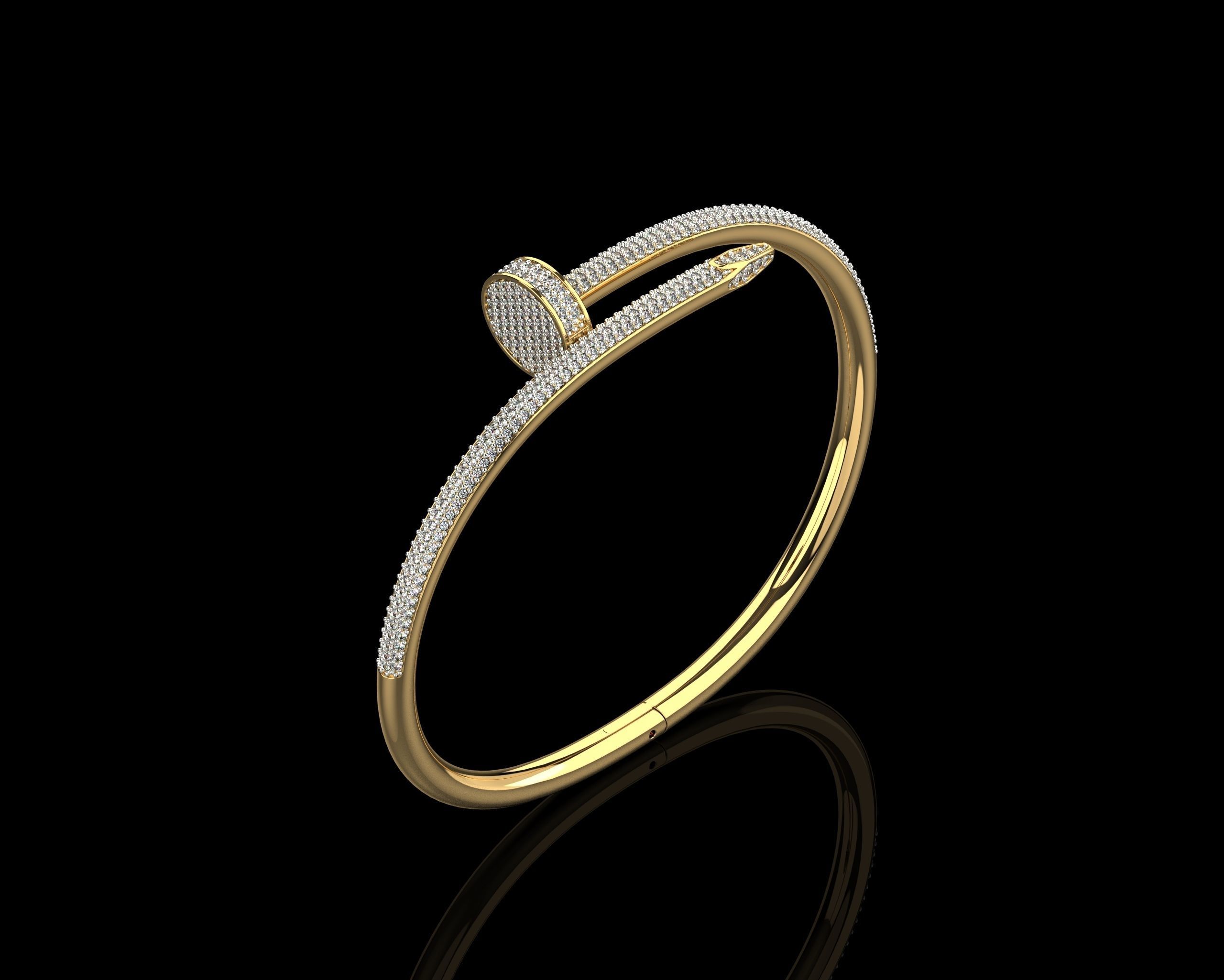 Juste un clou Bracelet 21 Size Full Diamonds N210 3D print model_1