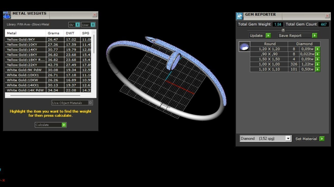 Juste un clou Bracelet 21 Size Full Diamonds N210 3D print model_8