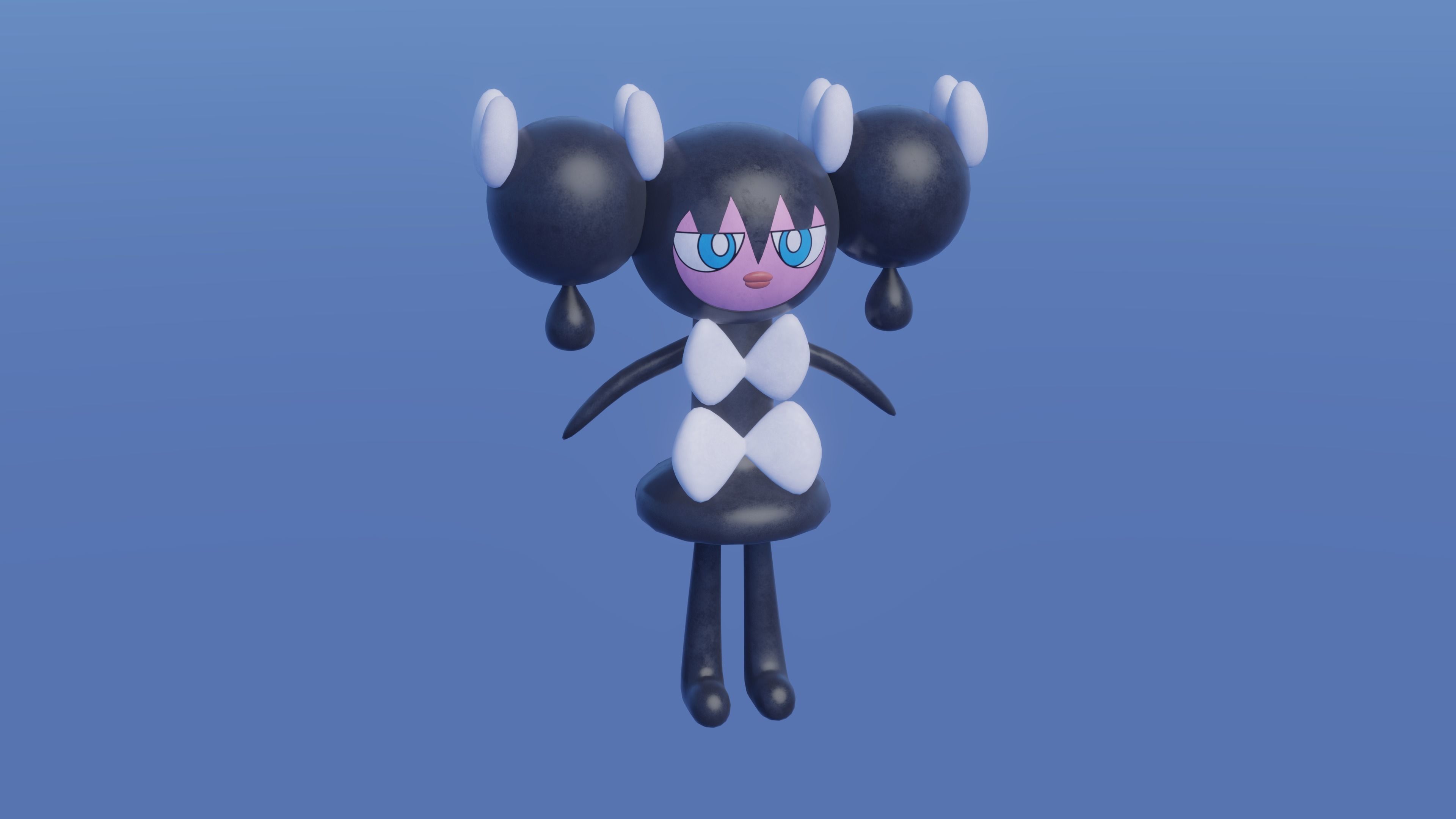 Pokemon Gothorita and Shiny version Rigged 3D model_2