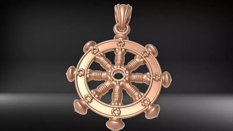 Ship Wheel Pendant necklace charm Bracelet Jewelry 3D print model