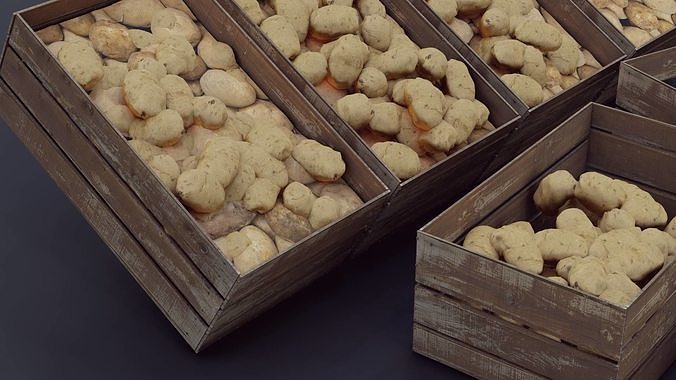 Potato Crates 3D model 4