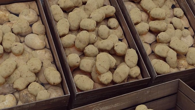Potato Crates 3D model 3