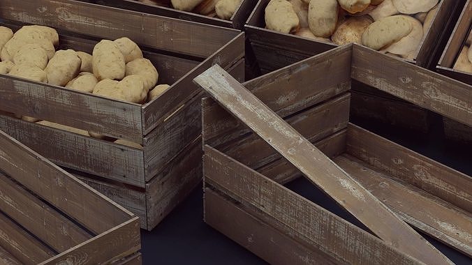 Potato Crates 3D model 5