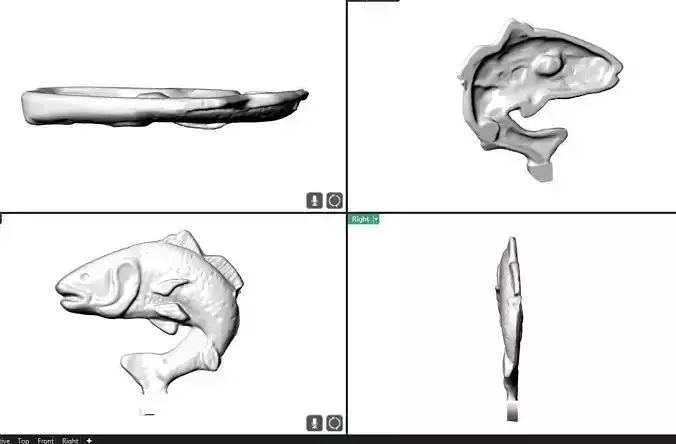 jumping  fish trout pendant 3D print model
