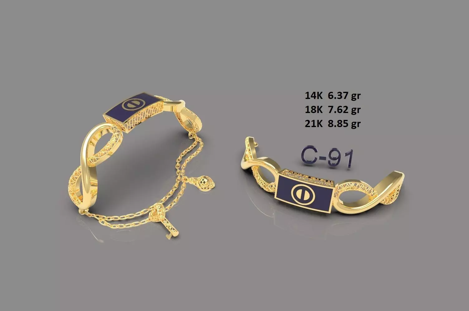 elegant bracelet model 3D print model_0