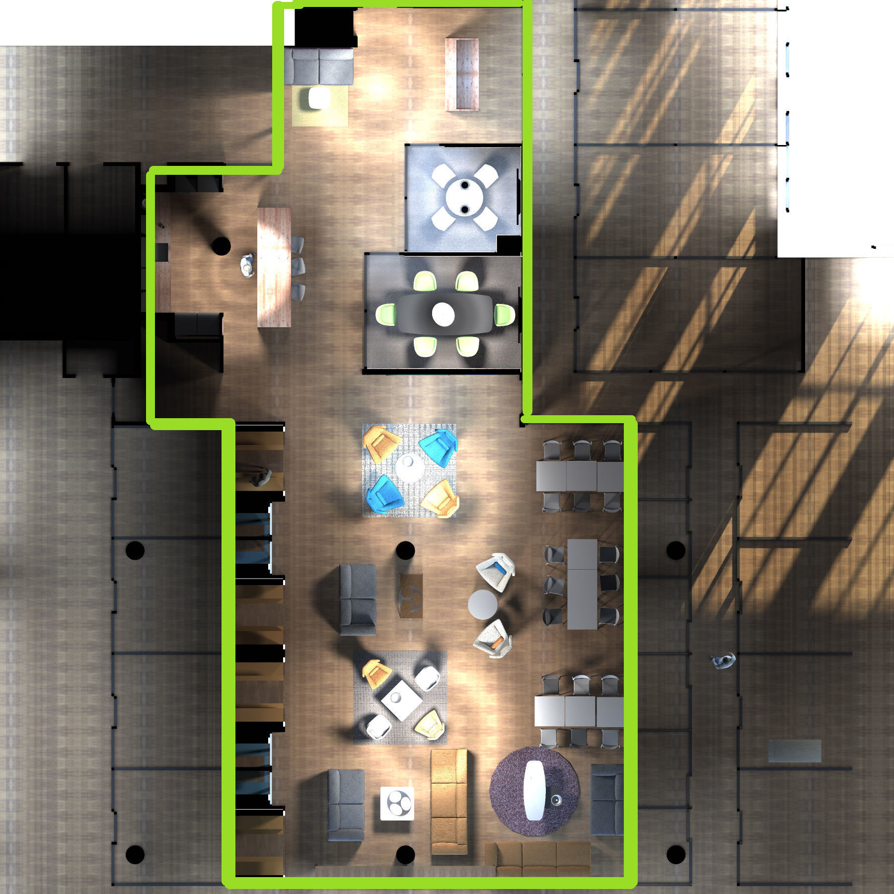 00108-Co-working Lounge Area Design Low-poly 3D model_3