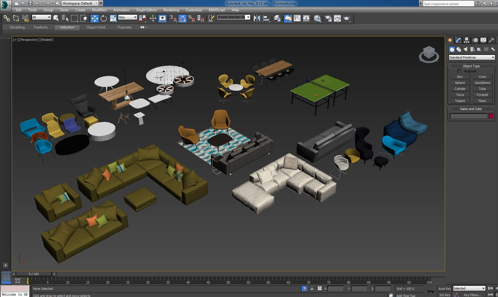 00108-Co-working Lounge Area Design Low-poly 3D model_2