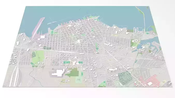 Cityscape Sandusky Ohio USA 3D model
