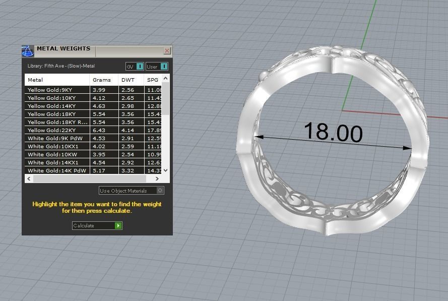 Ring with pattern  3D print model_9