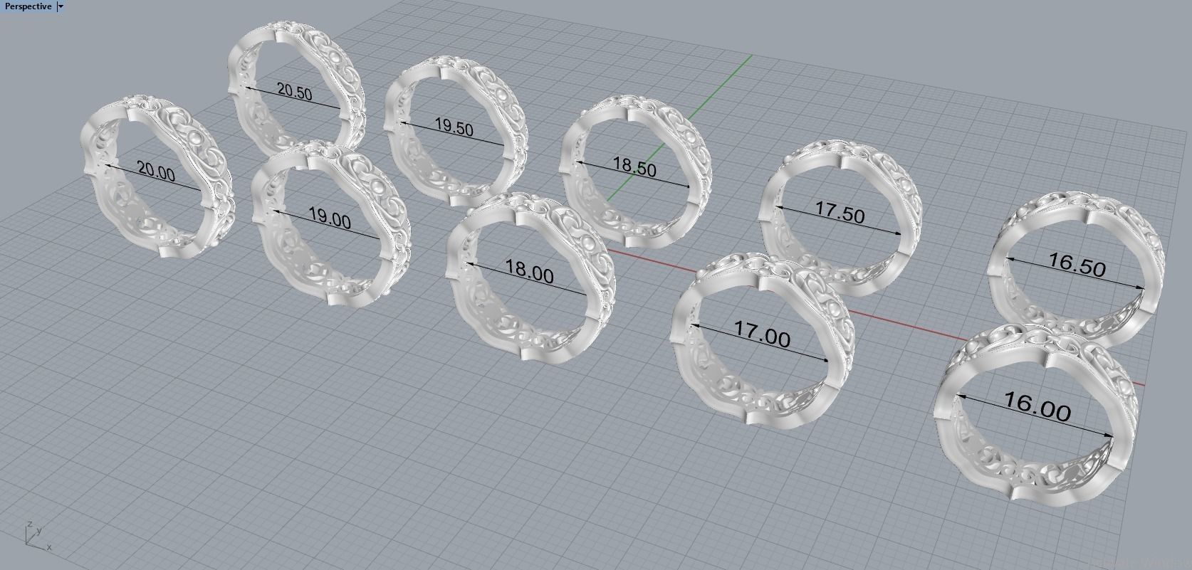 Ring with pattern  3D print model_7