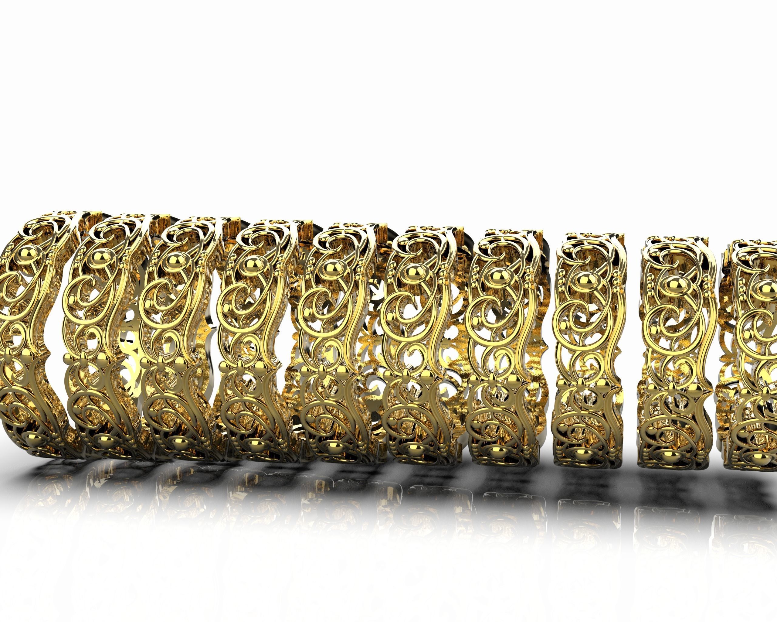 Ring with pattern  3D print model_1