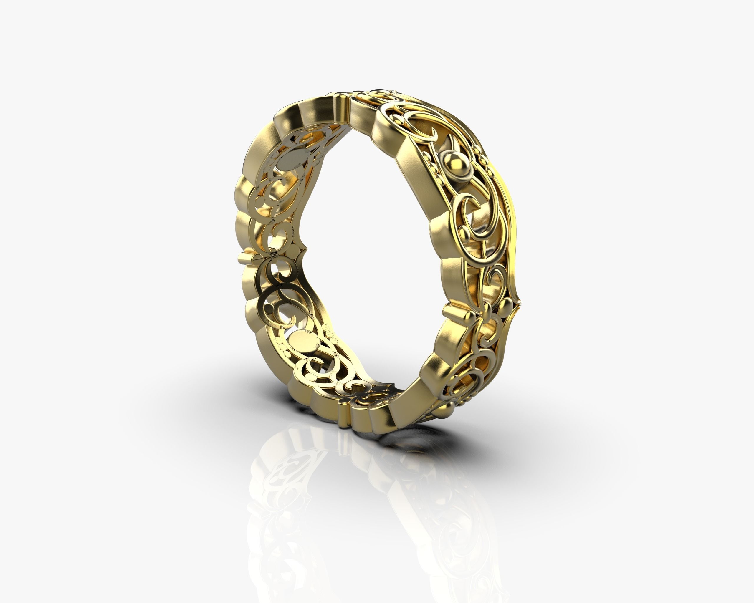 Ring with pattern  3D print model_4