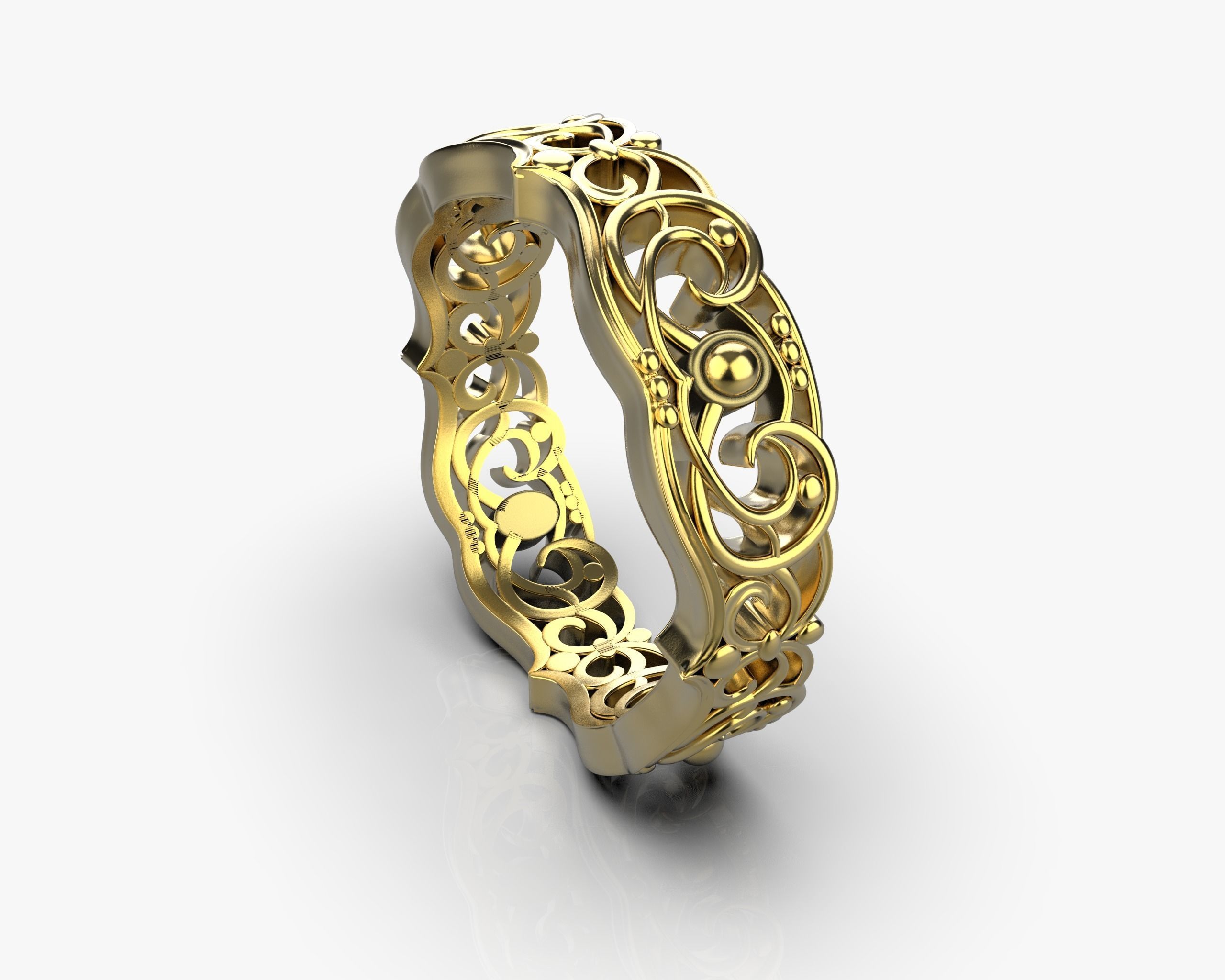 Ring with pattern  3D print model_5