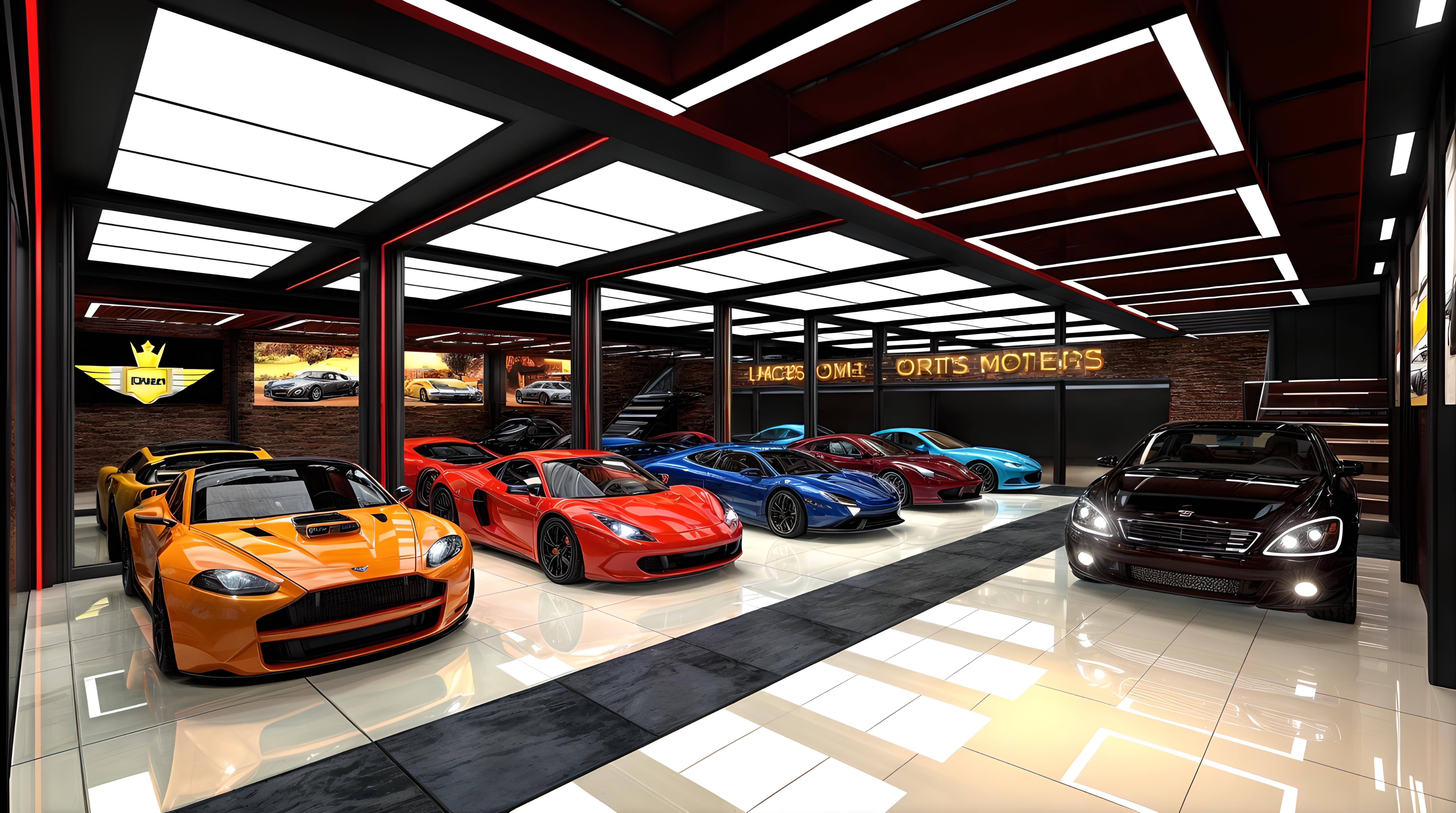 Luxury Car Showroom Design Low-poly 3D model_3