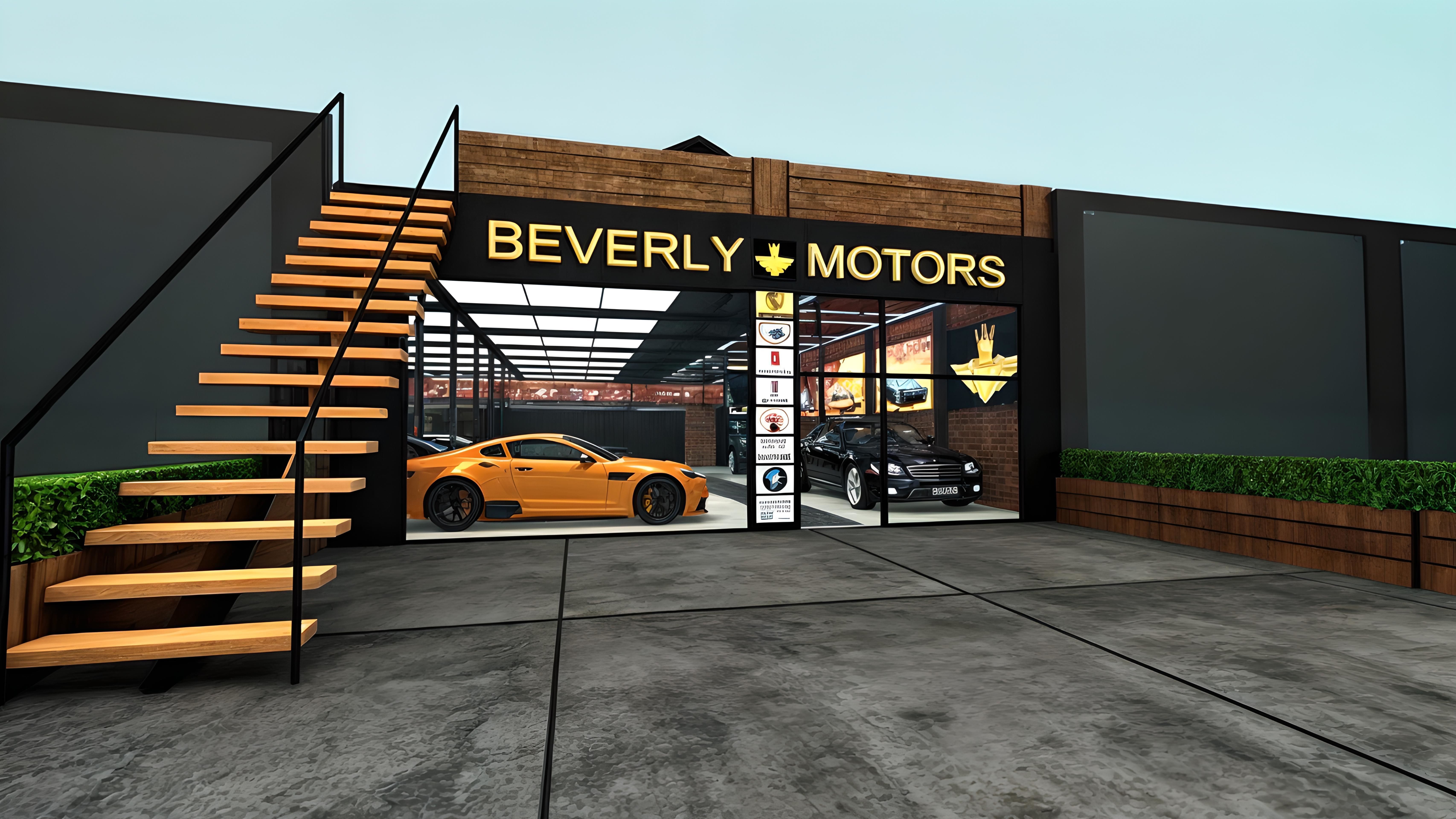 Luxury Car Showroom Design Low-poly 3D model_2