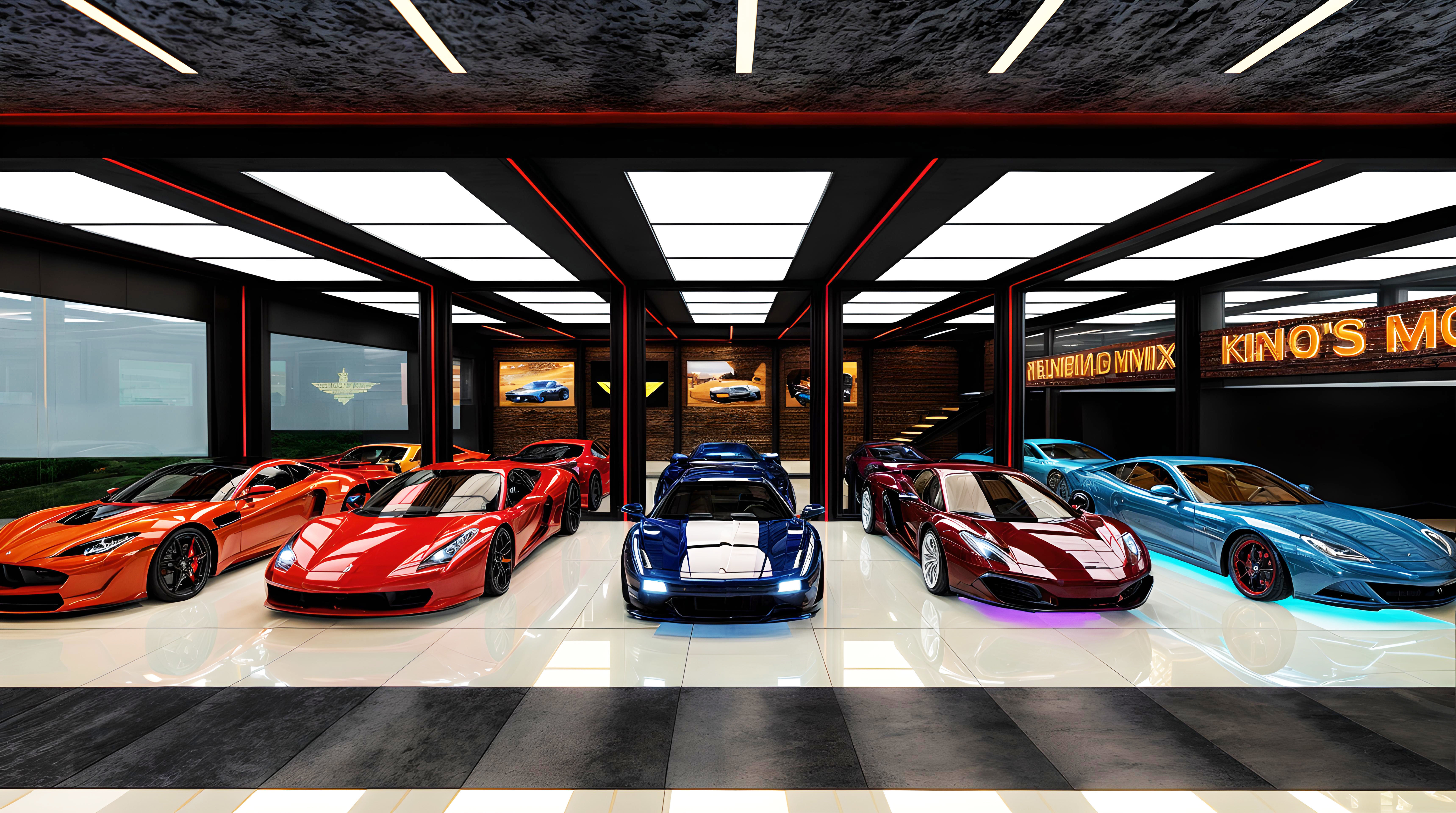 Luxury Car Showroom Design Low-poly 3D model_1