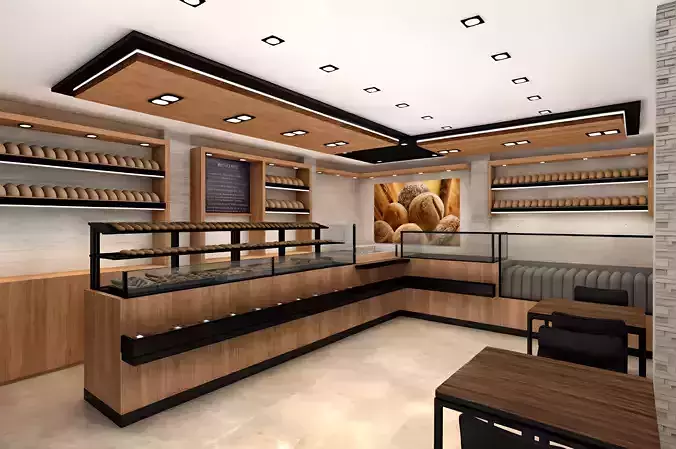 Bakery Interior Design Low-poly 3D model