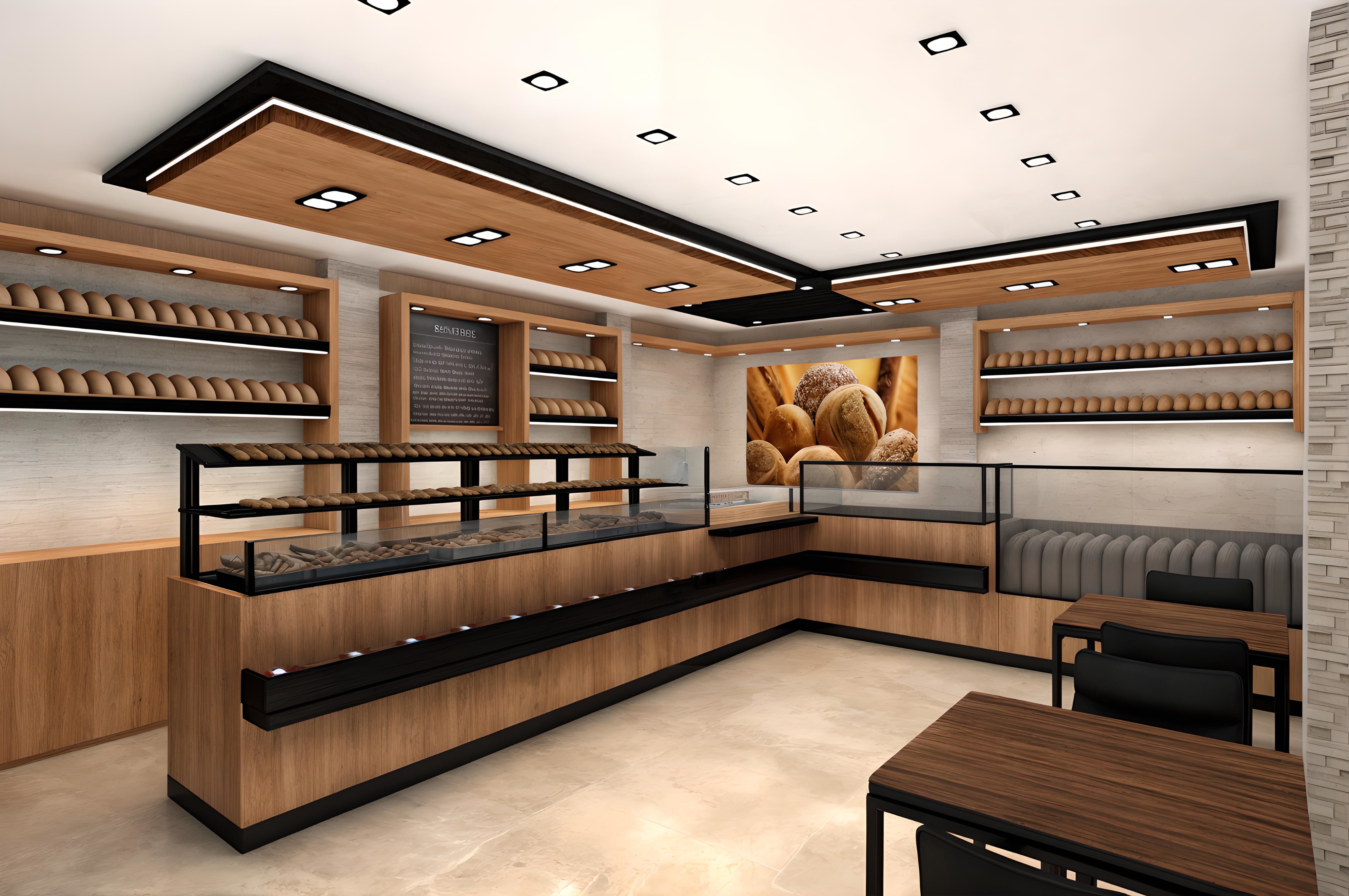 Bakery Interior Design Low-poly 3D model_1