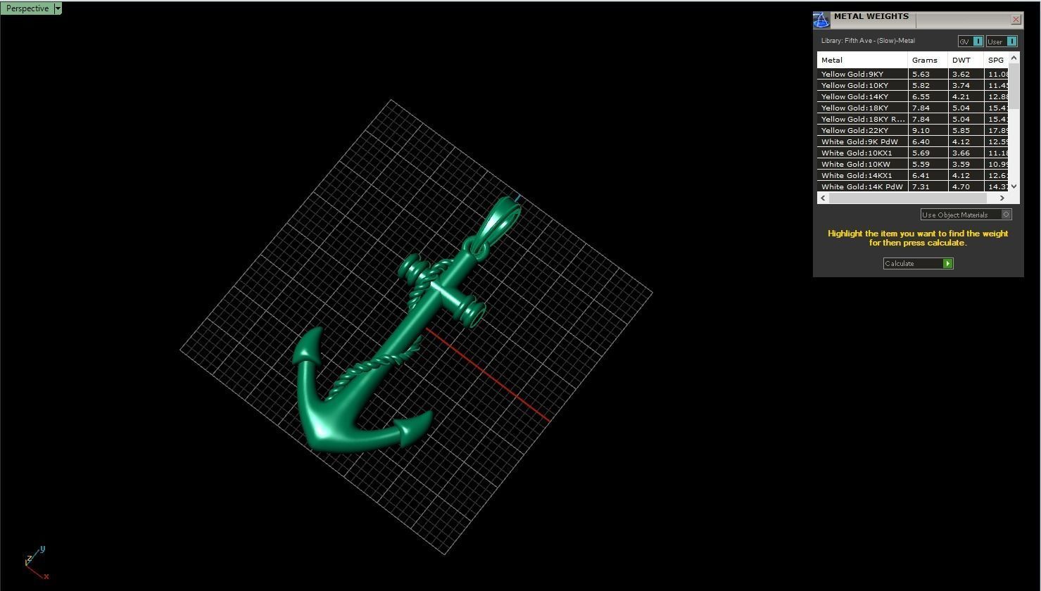 anchor pendant model 841 3D print model_4