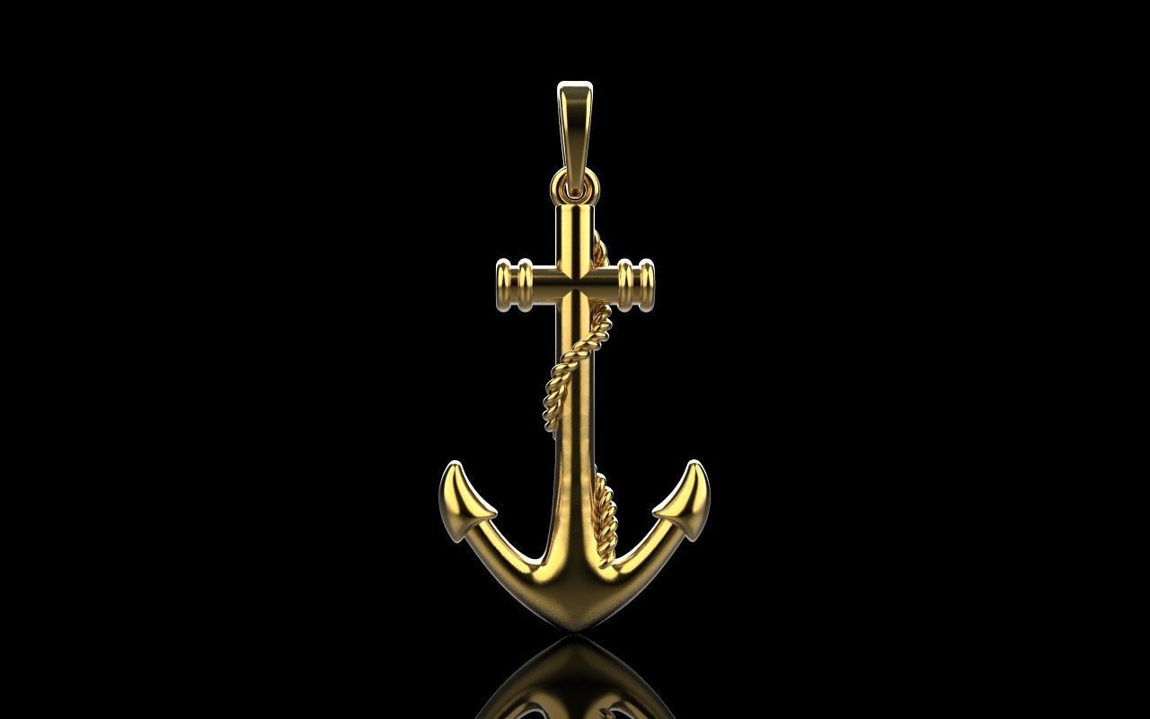 anchor pendant model 841 3D print model_2