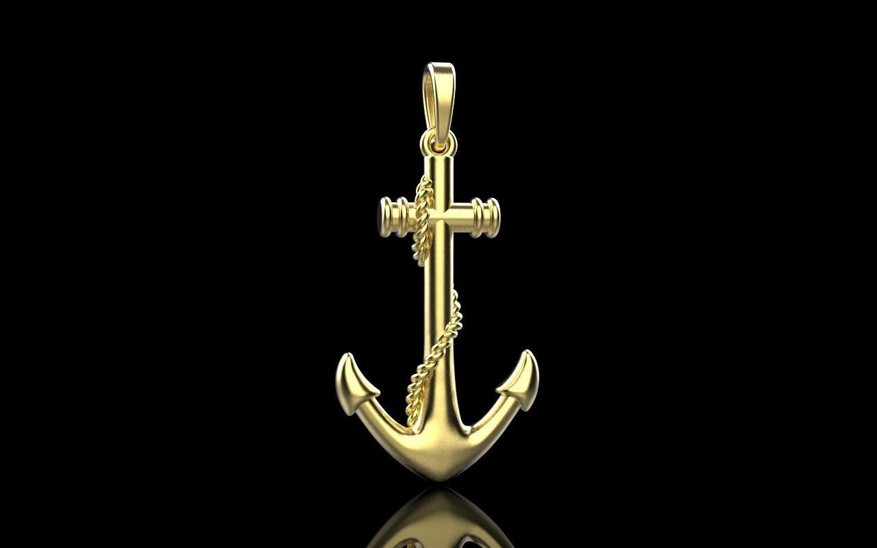 anchor pendant model 841 3D print model_30
