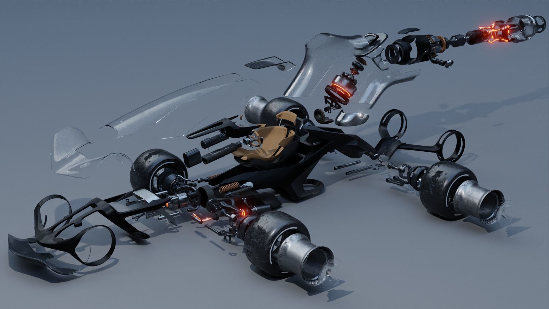 Sci fi Racecar 3D model_8