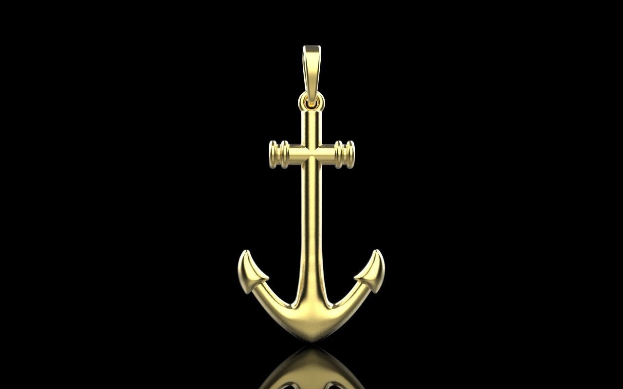 anchor pendant model 842 3D print model_23