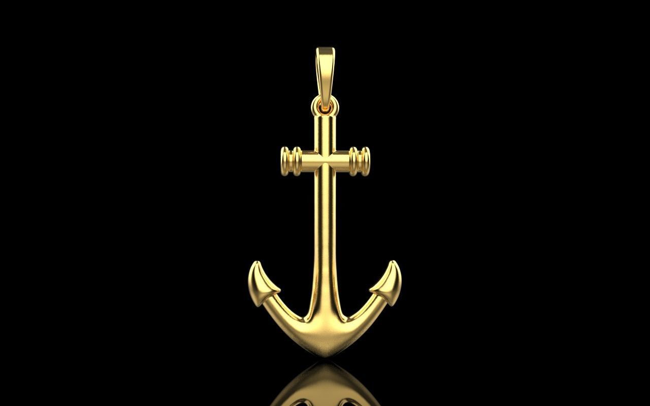anchor pendant model 842 3D print model_11