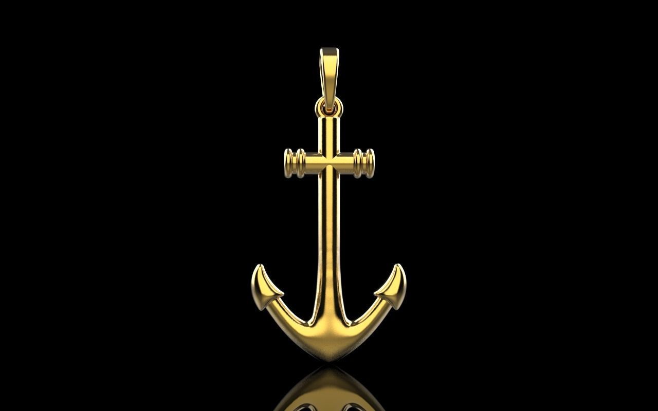 anchor pendant model 842 3D print model_2
