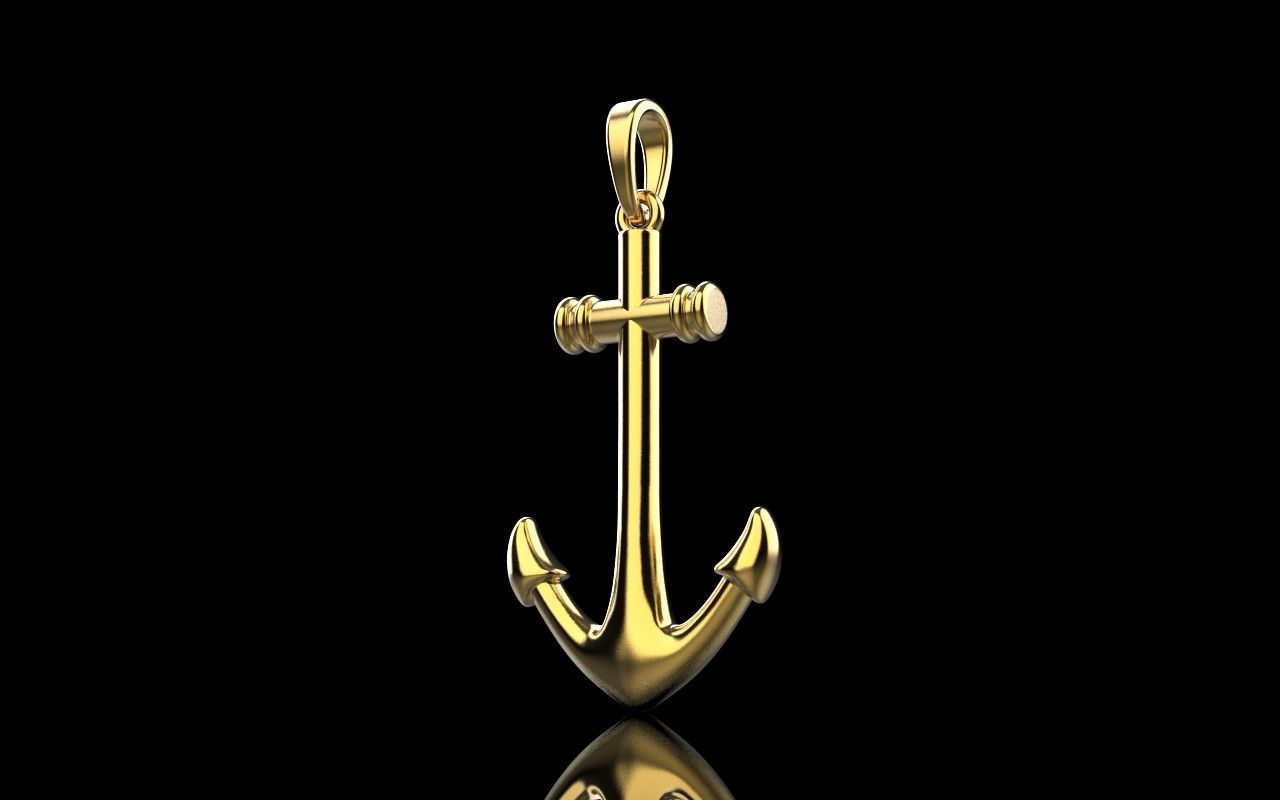 anchor pendant model 842 3D print model_5