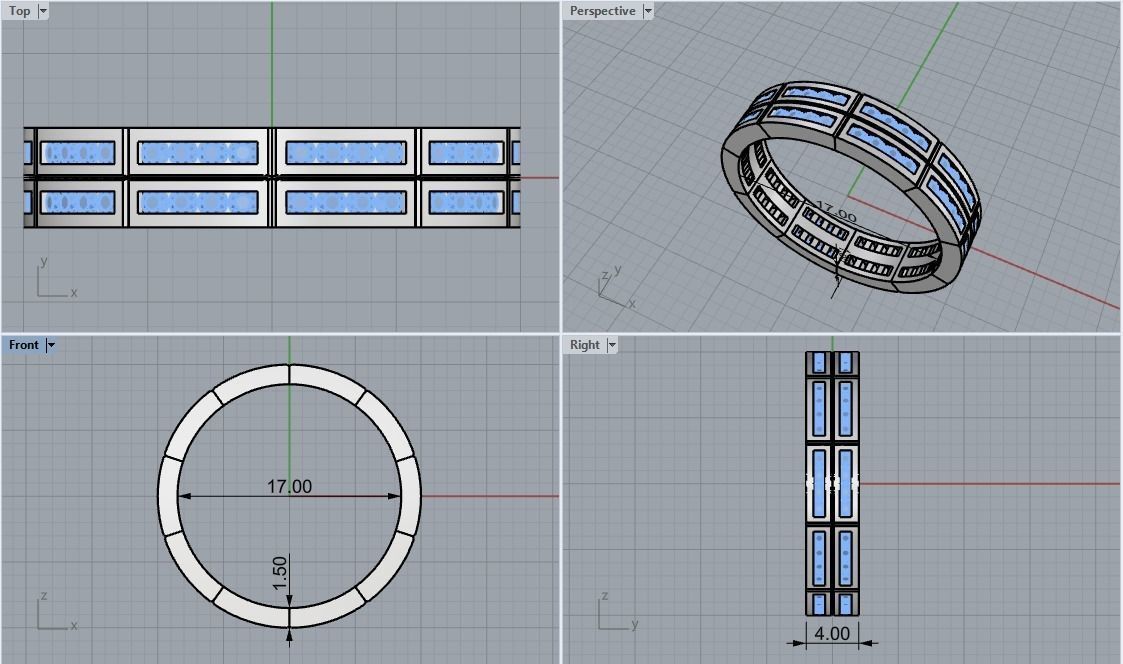 Channel set wedding ring model 844 3D print model_3