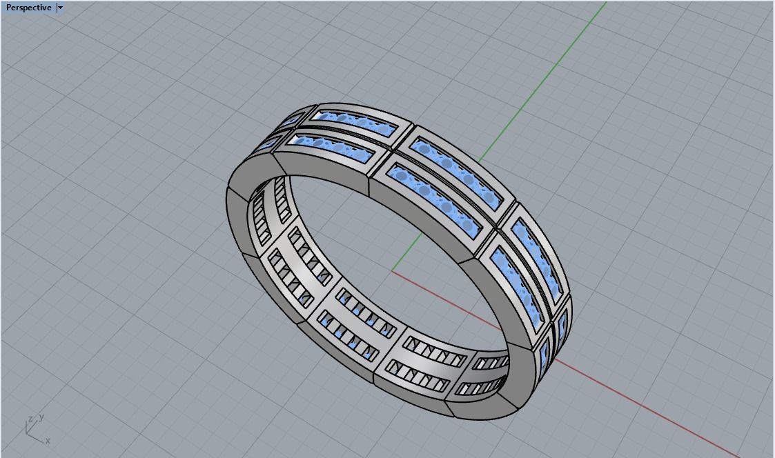 Channel set wedding ring model 844 3D print model_24
