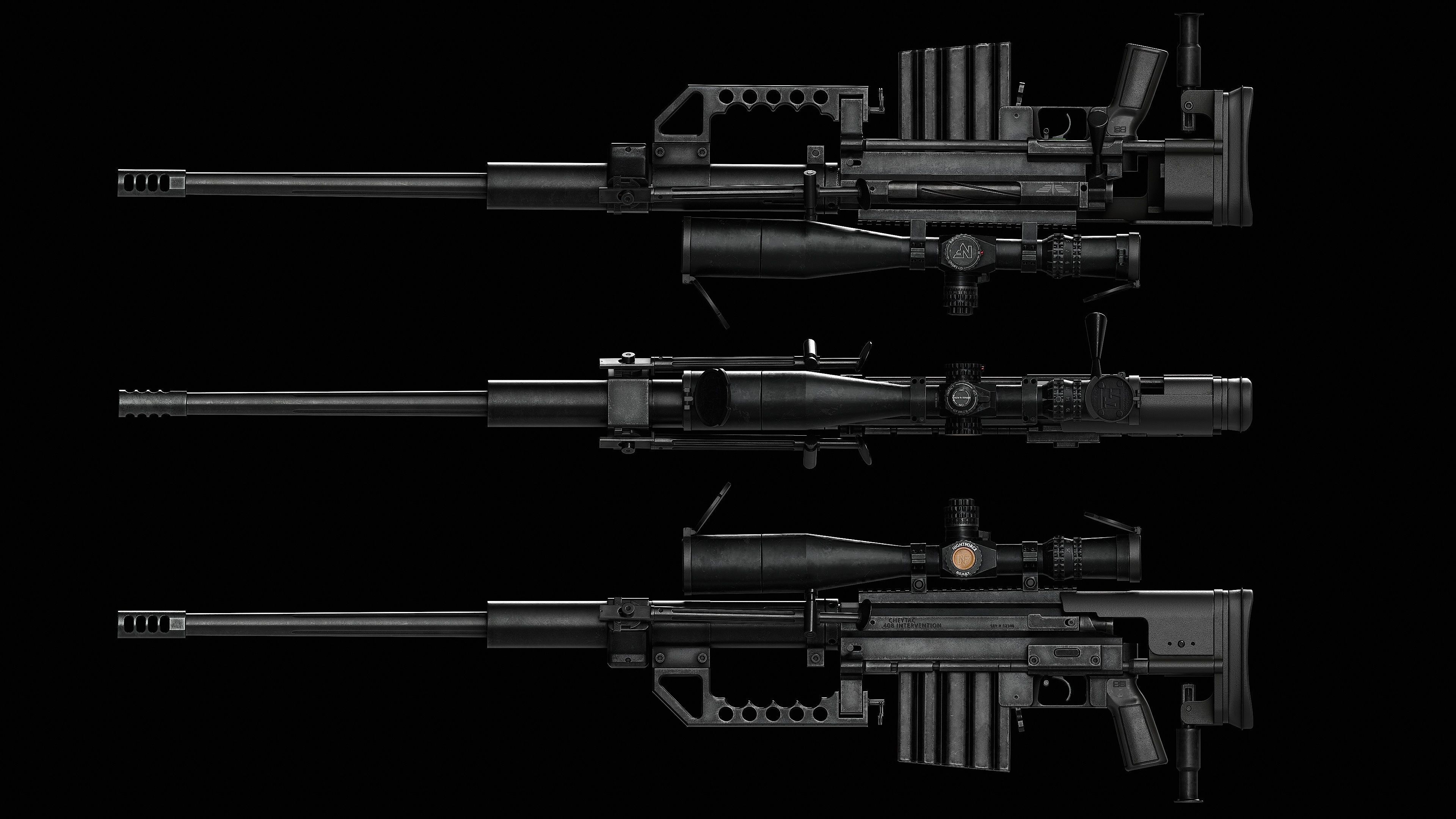 M200 Cheytac Intervention Game Ready - Sniper Low-poly 3D model_6