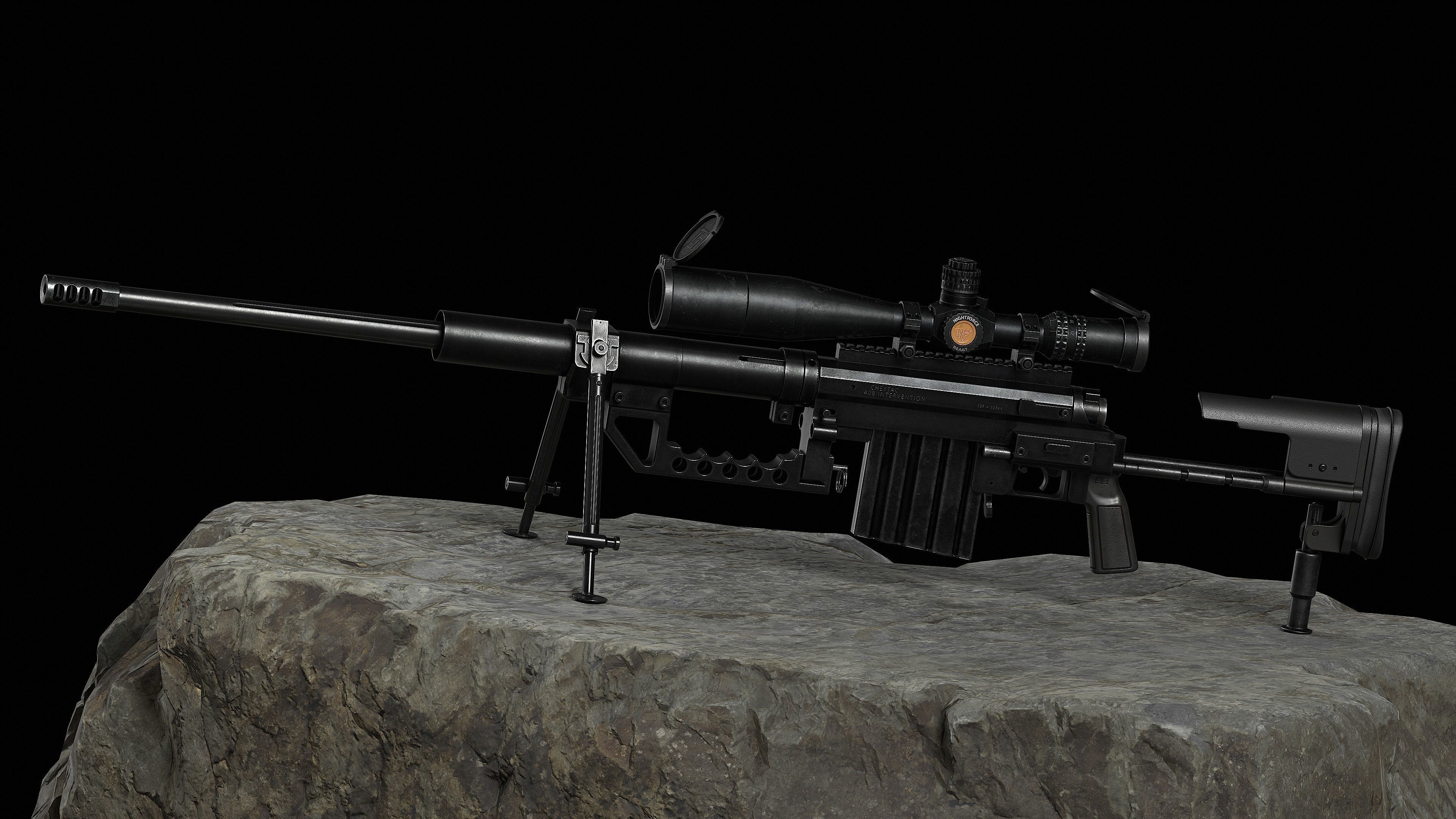 M200 Cheytac Intervention Game Ready - Sniper Low-poly 3D model_28